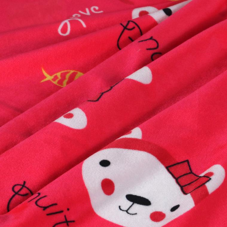 Printed coral fleece